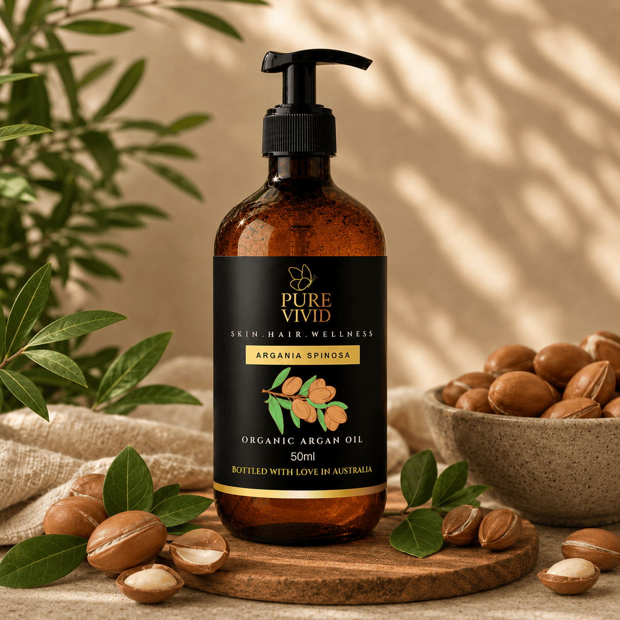 Organic Argan Oil being applied for hair repair