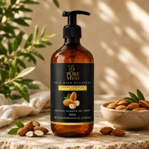 Cold-pressed Organic Almond Oil being applied to skin