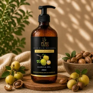 Organic Marula Oil being applied for hydration and glow