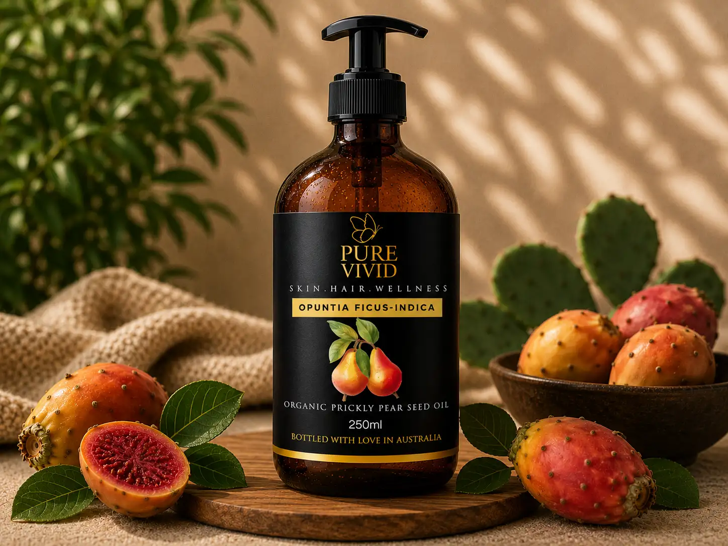 Organic Prickly Pear Oil being applied for anti-aging